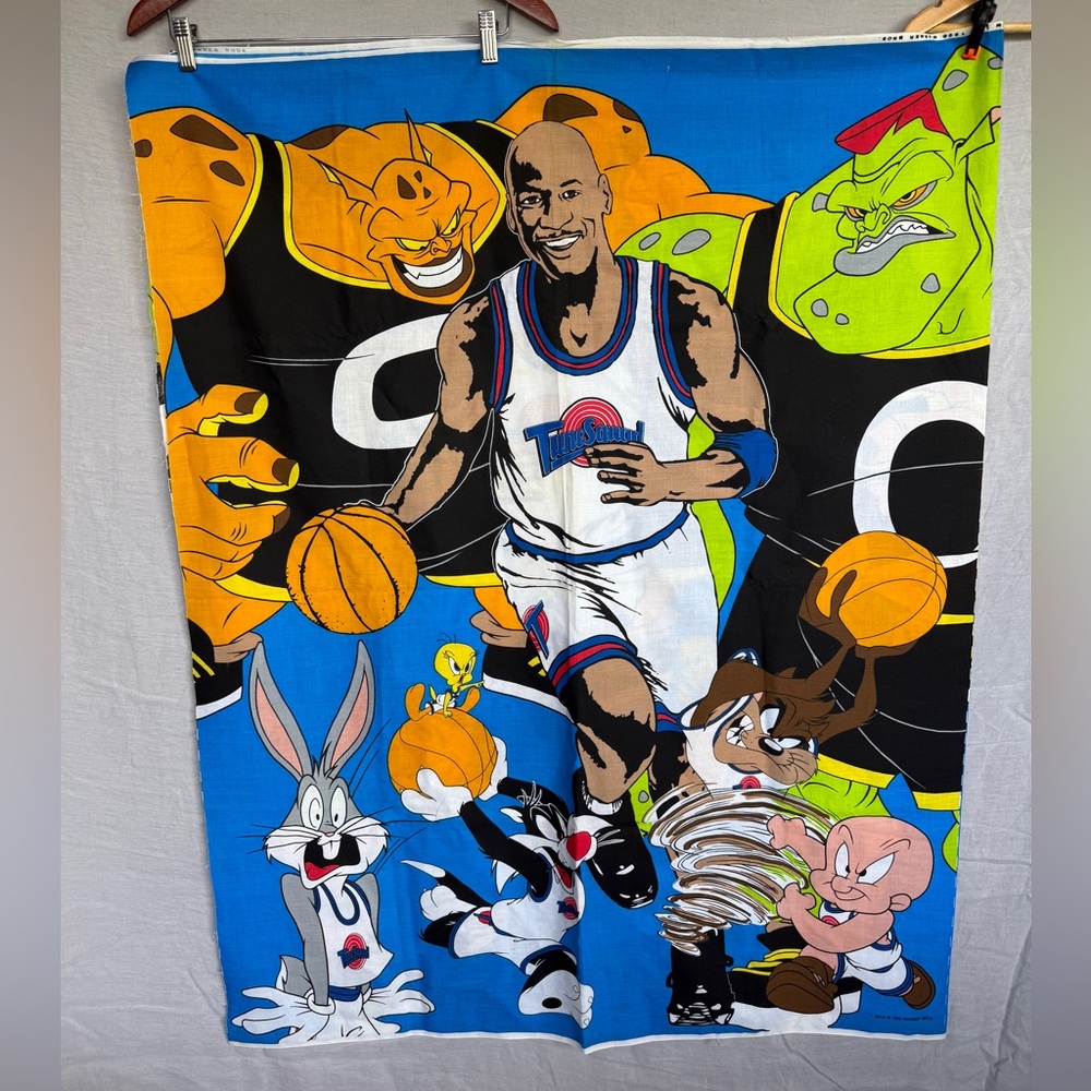 Vintage 1996 Space Jam Michael Jordan Tune Squad Characters Banner 2 Panels